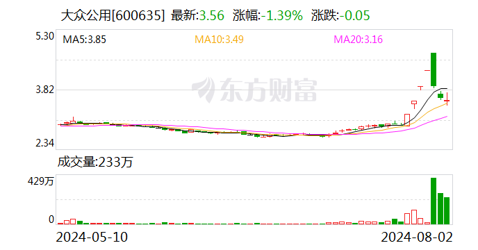 大众公用：公司为大众交通第一大股东